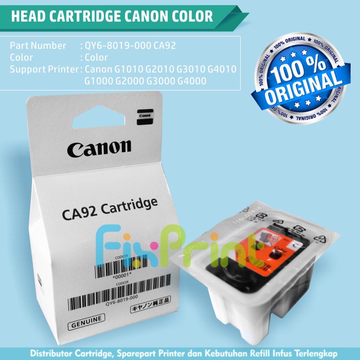 Print Head Cartridge Tinta Canon CA92 Color Printer G4010 G4000 G3010 G3000 G2010 G2000 G1010 G1000