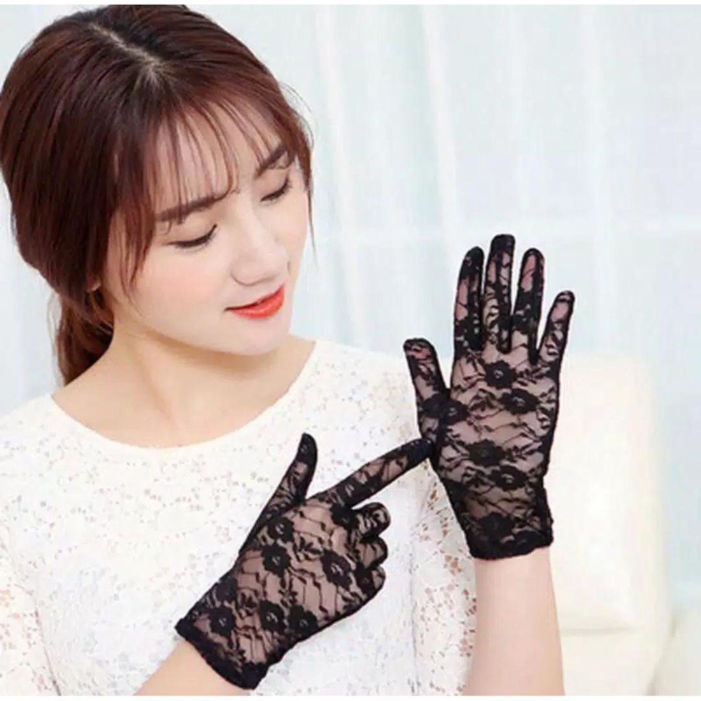 Adenium Gloves - Sepasang Sarung Tangan Brukat - Fashion Aksesories Wanita