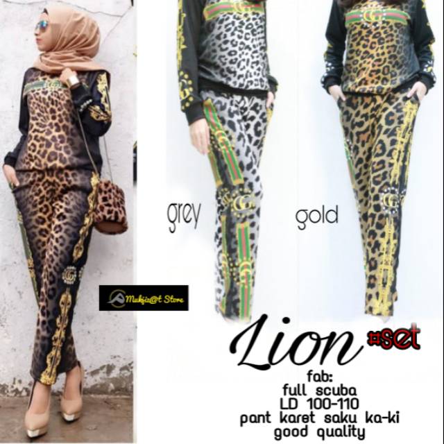 Lion set/setelan macan/setelan lion/setelan keren/setelan cantik