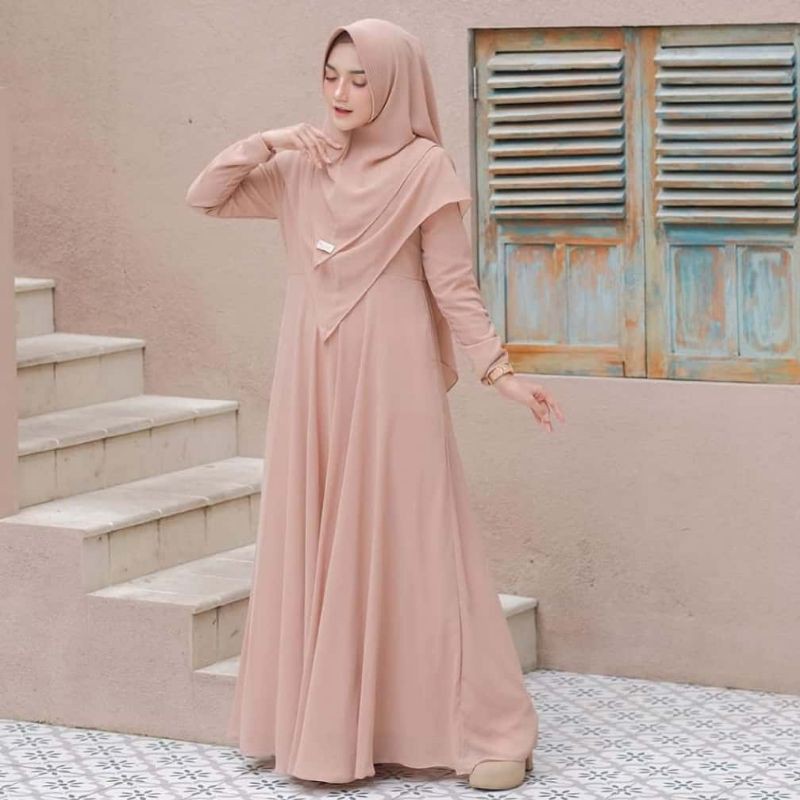 GAMIS MAYRA Mayra Syarii l Wenela Syar'i Set Gamis Khimar Terlaris