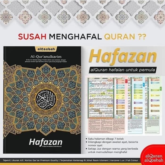 Al Quran Hafazan hafalan 7 blok warna  A5 HC