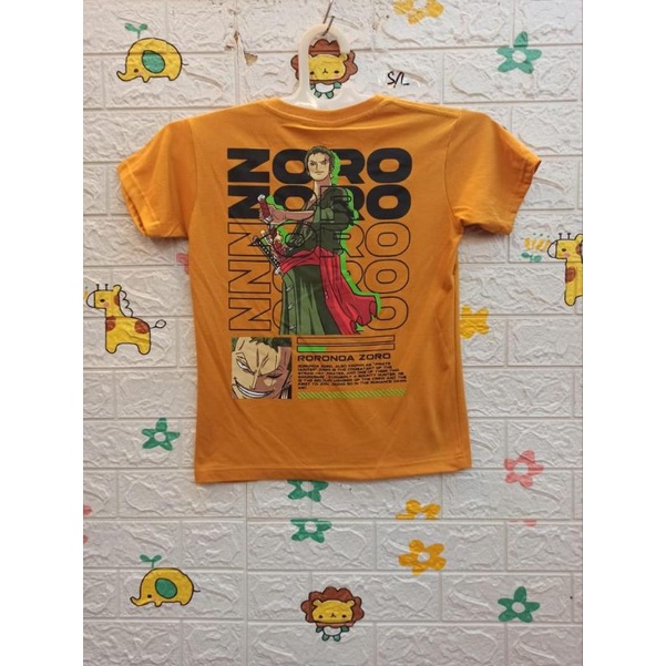 KAOS ANAK ONE PIECE ZORO WARNA KUNING