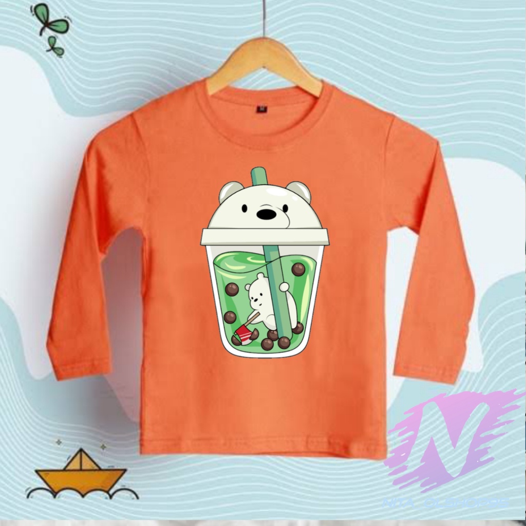 KAOS BOBA BAJU KAOS ANAK LENGAN PANJANG KARTUN ANIMASI BOBA