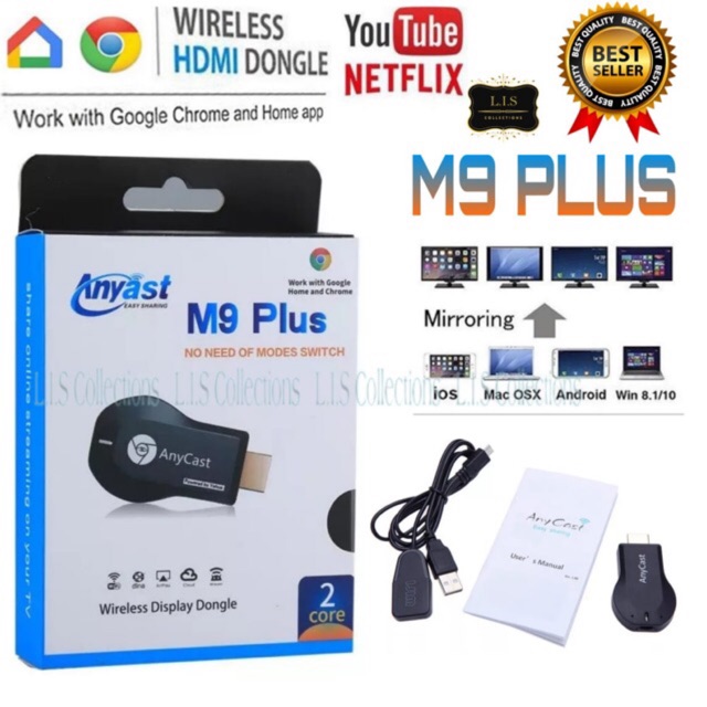 ANYCAST HDMI DONGLE WIRELESS WIFI TV RECEIVER DLNA MICRACAST EZCAST