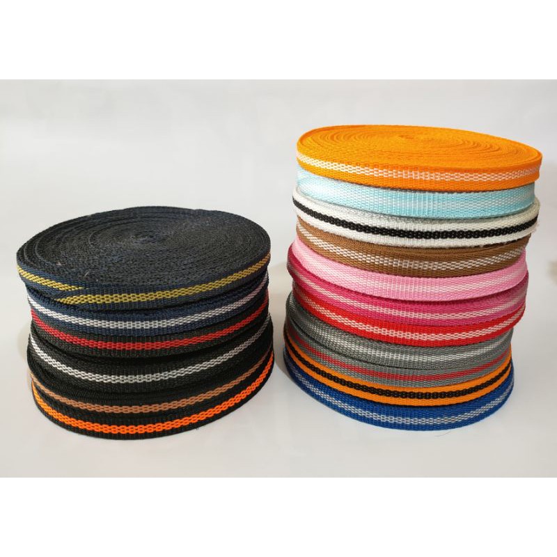 TALI MONOLON / POLYESTER BISBAND WARNA-NI 15 M. 1cm 1,2 Cm dan 1,5 Cm