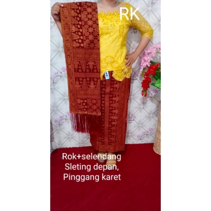 Rok dan Selendang Katun Motif Songket Palembang-3