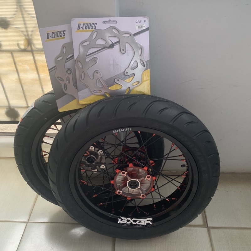 BANSET SUPERMOTO HONDA CRF 150 L VELG RING 17 EXPEDITION KOMPLIT