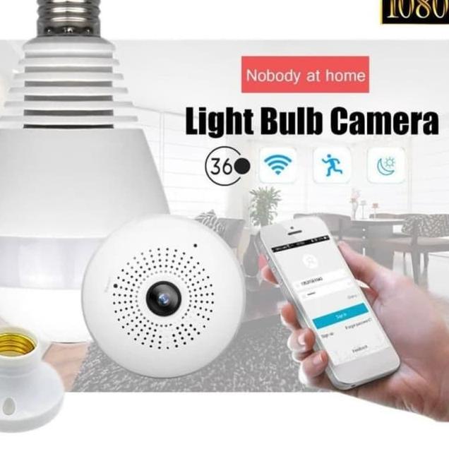 Terlaris CCTV BOHLAM LAMPU IP CAMERA V380 CCTV LAMPU WIFI WIRELESS CCTV IP PANORAMIC V380  ,,