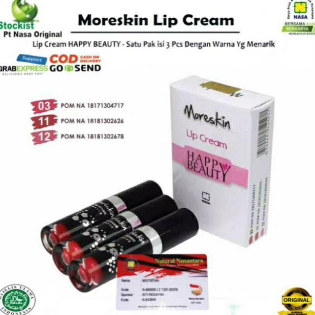 Moreskin Lip Cream Nasa - Moreskin Lip Cream Happy Beauty - HBLCREAM NASA