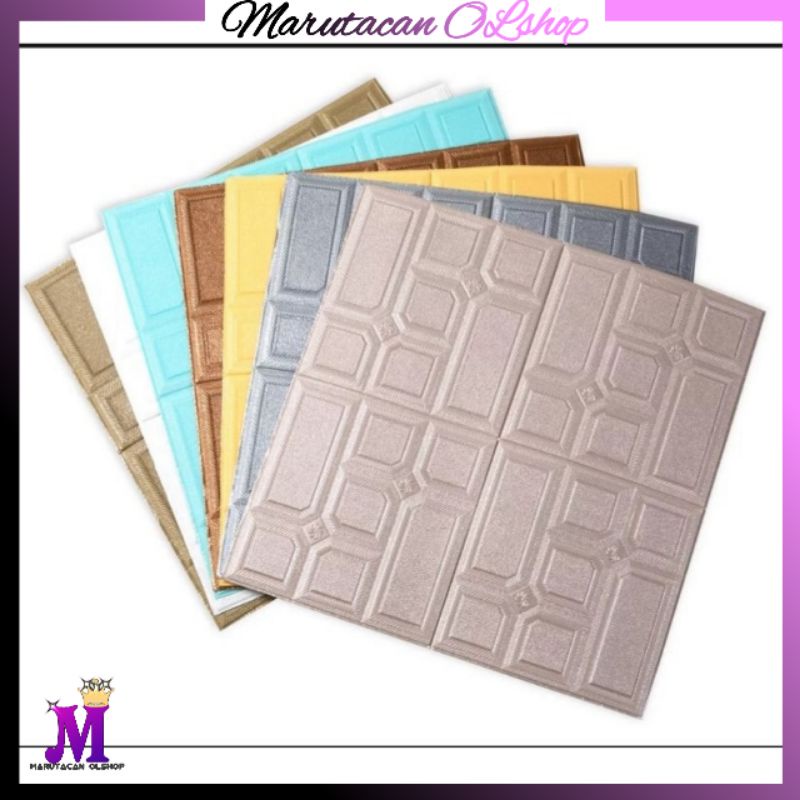 Wallpaper Foam / Wallfoam / Foam 3D Motif Batu Modern 70cm x 70cm
