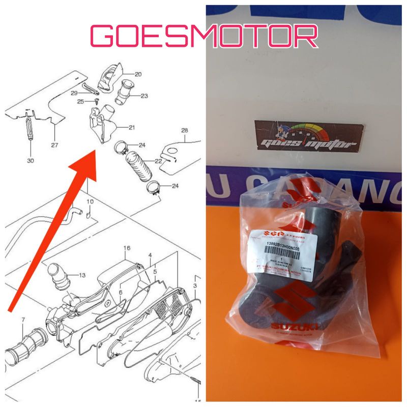 DUCT AIR CLEANER INLET CORONG FILTER SUZUKI SKYWAVE ORIGINAL