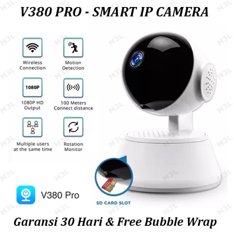 CAMERA CCTV Robot wifi Indoor Kamera IP Pengintai HD 720P infrared Murah - V380 Pro