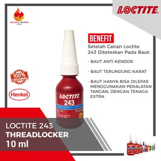 LEM BAUT LOCTITE 243 THREADLOCKER 10ML MENGUNCI IKATAN