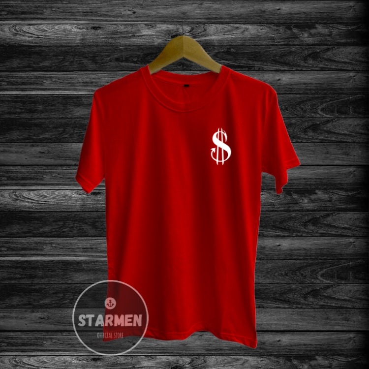 Kaos Distro Pria T-Shirt Motif Kata Kata DOLLAR