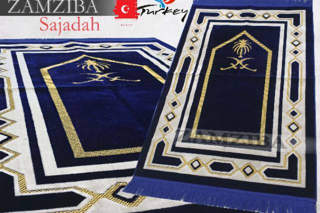 Sajadah Turki Turky Tebal Halus Ukuran 70x110cm Sejadah Premium Perlengkapan Sholat Pakaian Muslim Zamziba