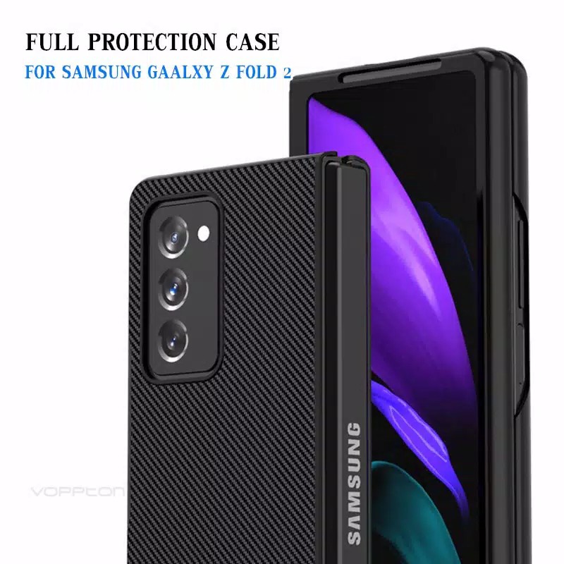 Premium CARBON FIBER Case Samsung Z FOLD 2 Cover Casing Hard KulitPremium CARBON FIBER Case Samsung