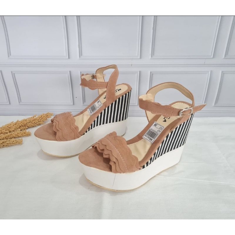 ABBUSHOES DL 31 Sepatu Wanita Wedges Tali (Terbaru)12cm