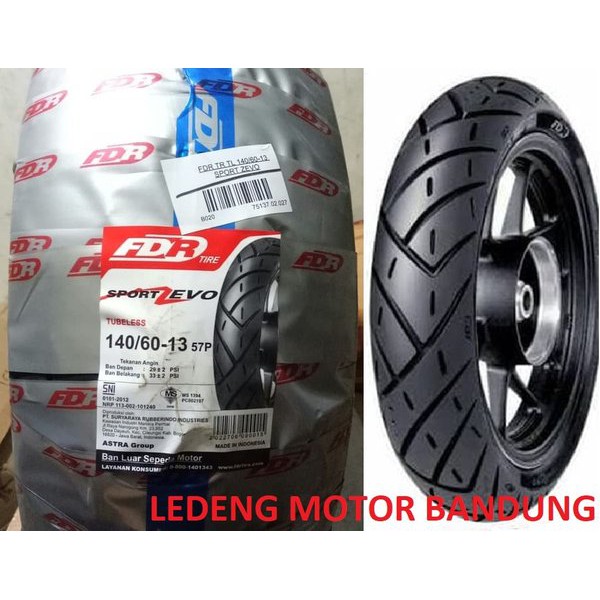 FDR 140 60-13 Sport Zevo Ban Tubeless Motor Matic Yamaha Nmax