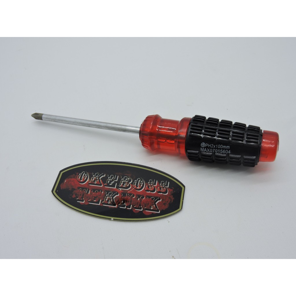 MAXPOWER Obeng Listrik PH2X100, Tipe 10256, Panjang 100mm, VDE Certified