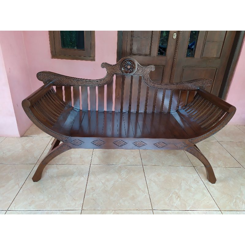 BANGKU YUYU, BANGKU TERAS YUYU, BANGKU PANJANG JATI, KURSI SANTAI, KURSI MALAS