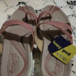 Homyped Ashley N33 Sandal Flat  Wanita warna ceri free 