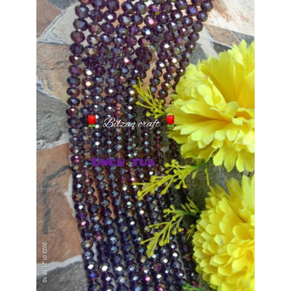 Kristal ceko 8mm gol.biasa-Ungu tua