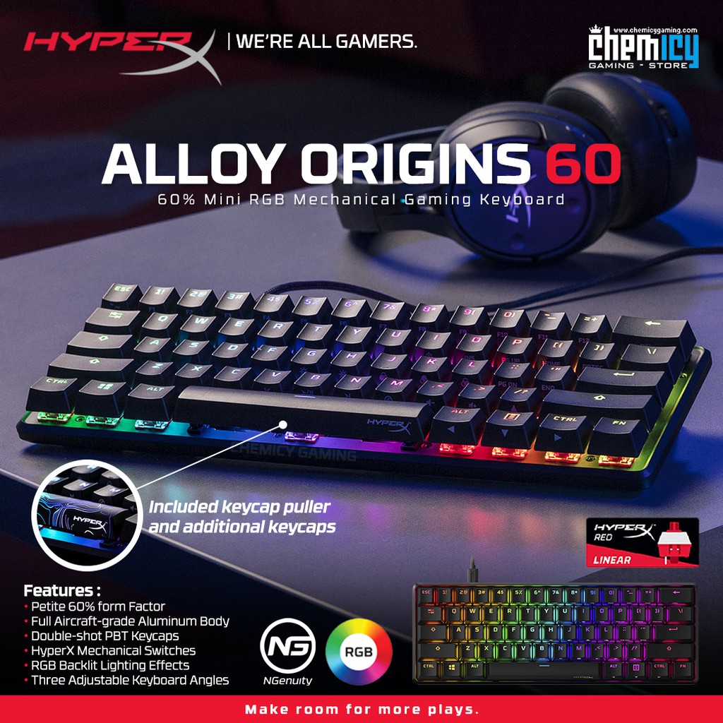 HyperX Alloy Origins 60 Mini RGB Mechanical Gaming Keyboard