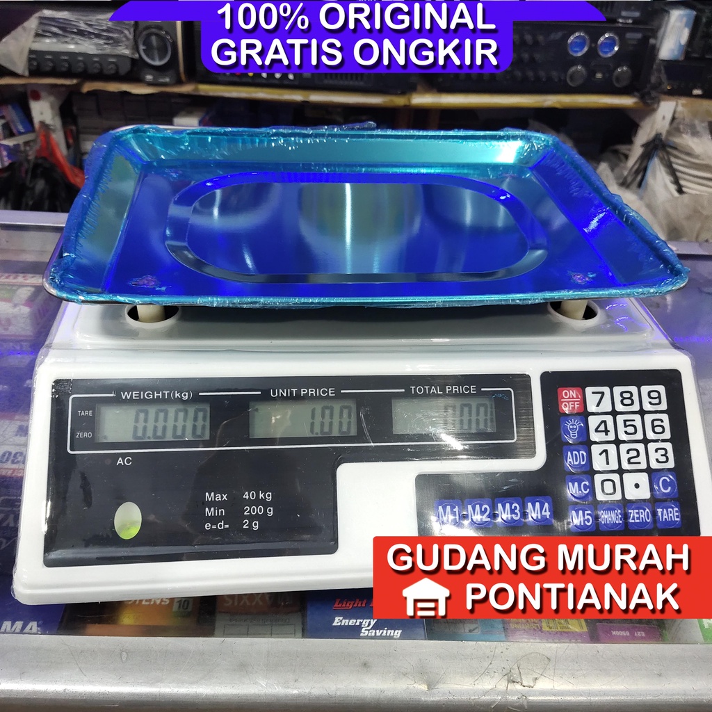 Timbangan Digital 40 KG Maximal Sayur Laundry baju Dagang Bisa Setting Harga