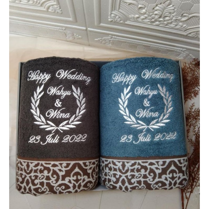 handuk couple bordir terry palmer signature gratis bordir+box