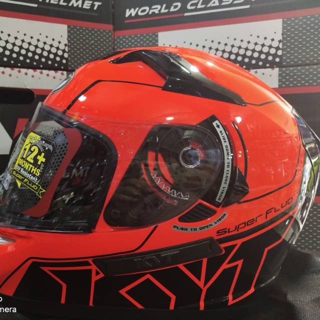 HELM KYT K2R MOTIF #SE SUPER FLUO-RED FLUO/BLACK / KYT K2 RIDER MOTIF