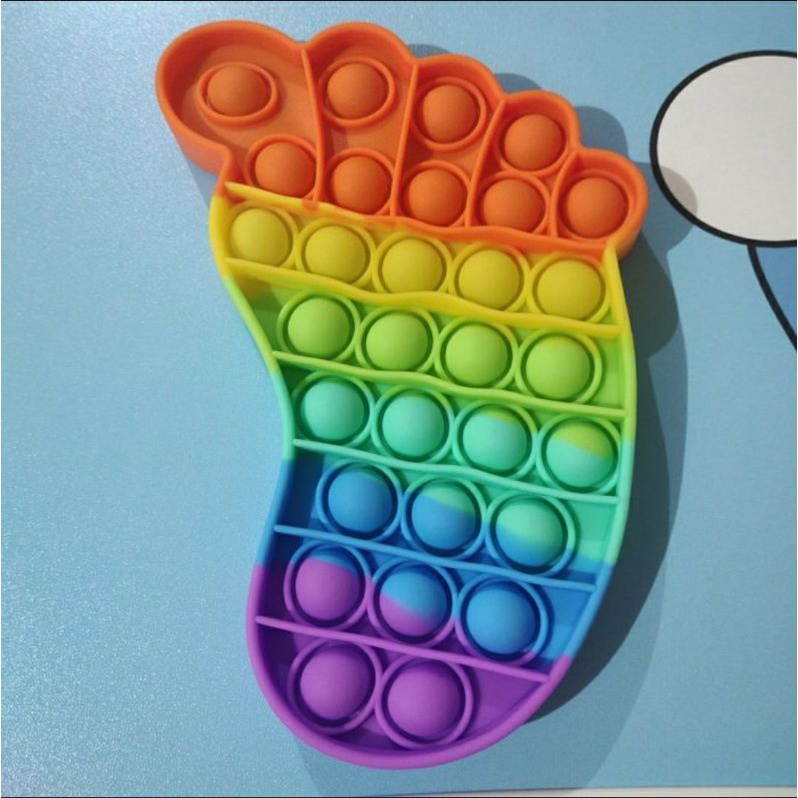 Pop It Buah Apel Strawberry Nanas, Kaki Rainbow | Popit Jerapah Rainbow-Kaki Rainbow