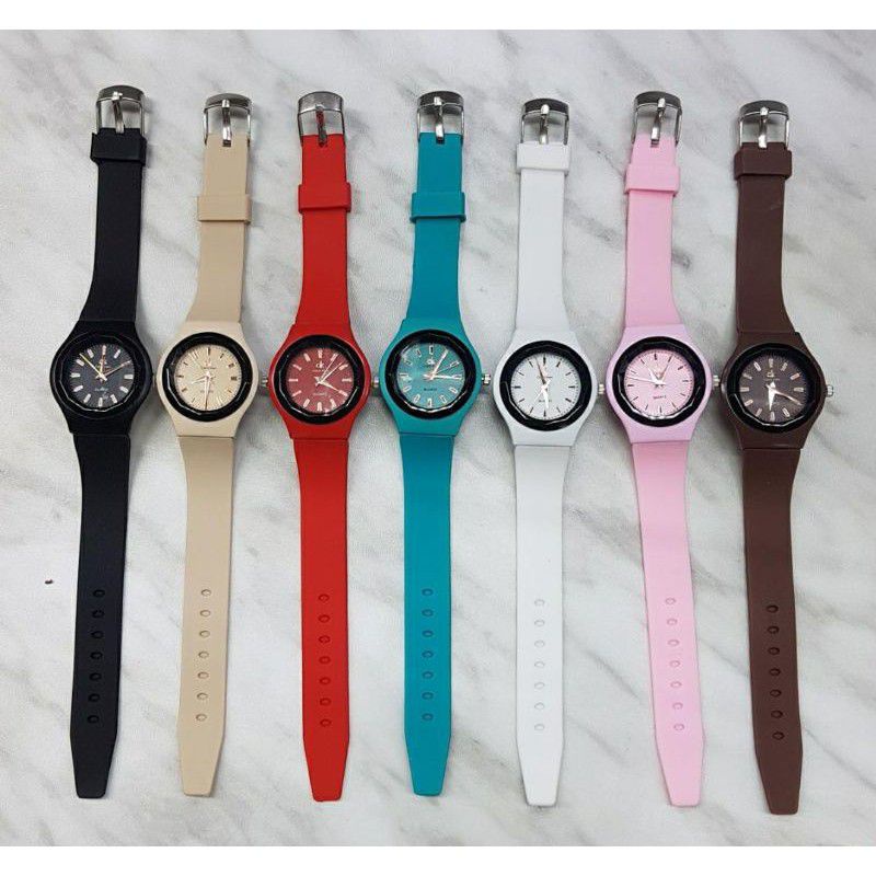 JAM TANGAN PRIA/WANITA CK-17 RUBBER ANALOG BALOK COD BISA BAYAR DITEMPAT