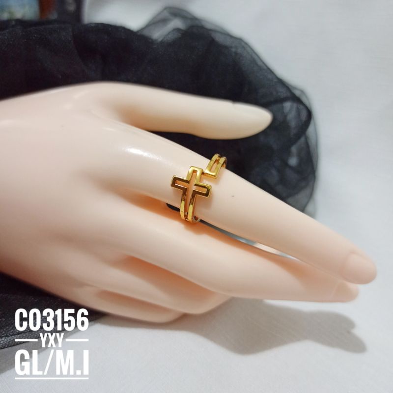 Cincin Yaxiya Salib Polos Gold C03156