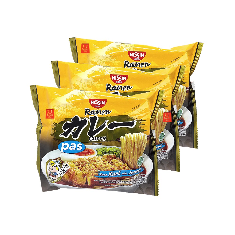 

3PCS Pas Curry Ala Jepang Mie Instan Nissin Ramen Rasa Kari - 3pcs x 76gr