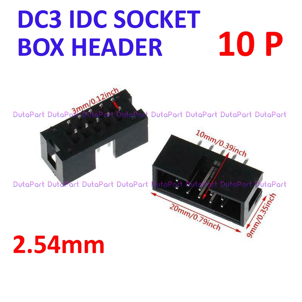 DC3-10P Socket IDC Male Lurus 10P 10 Pin 2x5 2.54mm Box Header JTAG