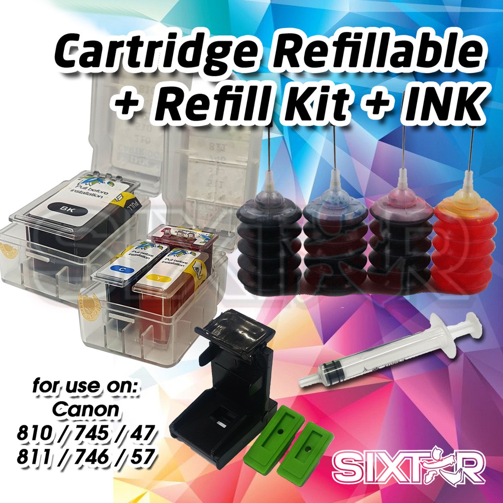 PAKET RefillKit + INK + Refillable Cartridge 810 dan 811 / 745 dan 746