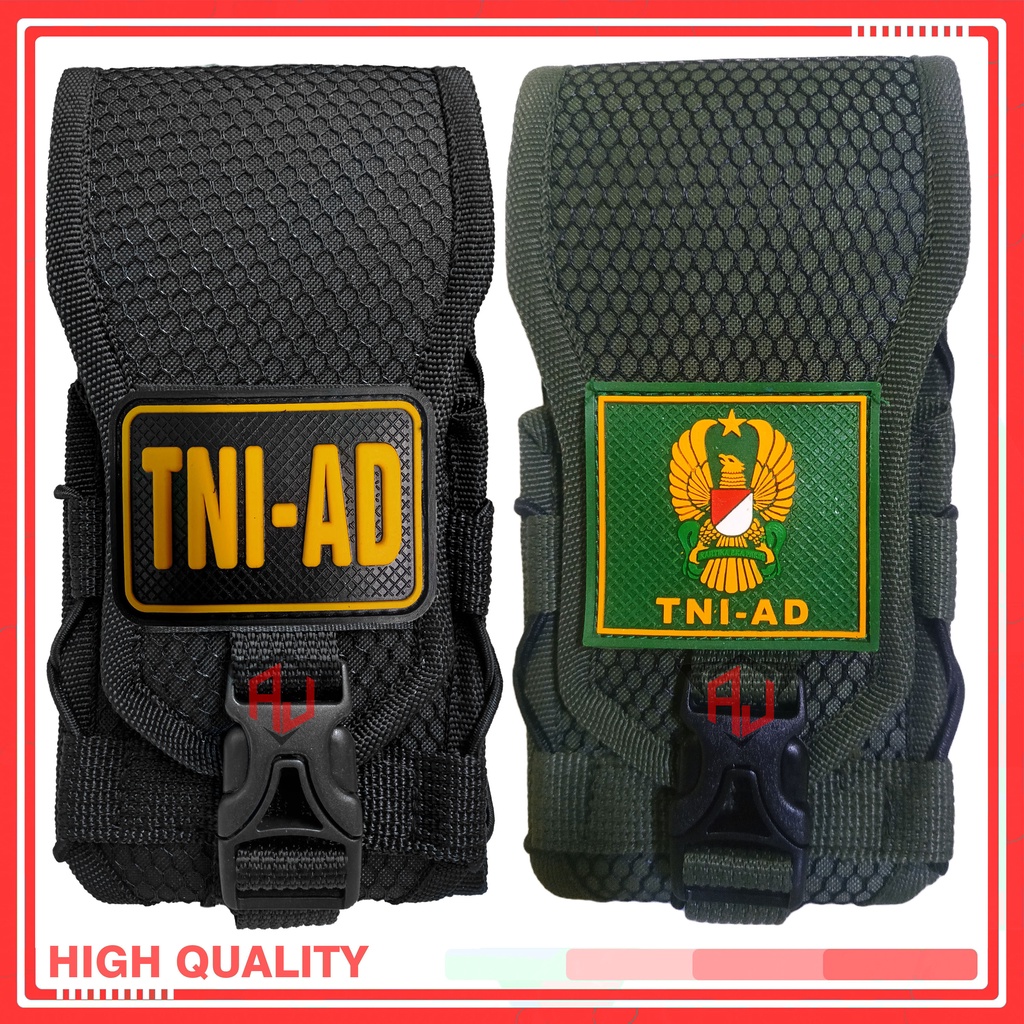 Sarung HP Tactical Logo Patch Rubber TNI AD