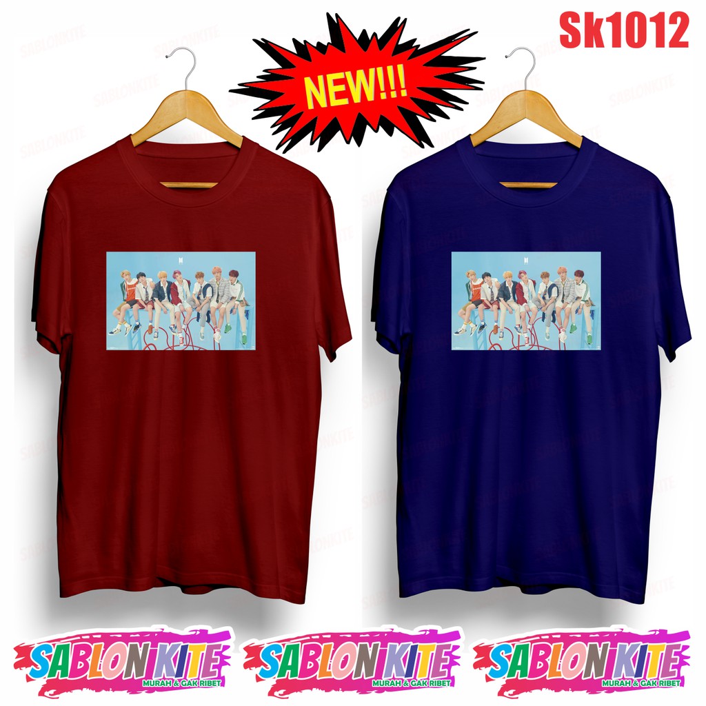 MURAH!!! KAOS  KPOP MEMBER SK1012 JK V JH JIN RM SG JM ADA 8 WARNA UNISEX COMBED 30S