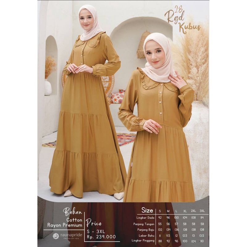 GAMIS RAYON PREMIUM  KANCING DEPAN RAUNA GD 28