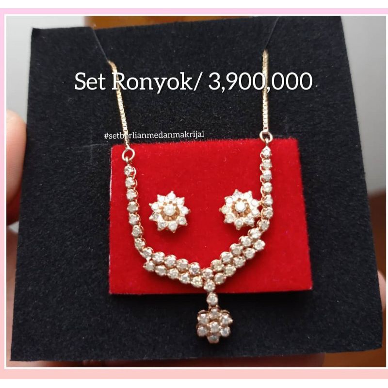 Set Berlian Medan Tura V Ronyok & anting. Ronyok