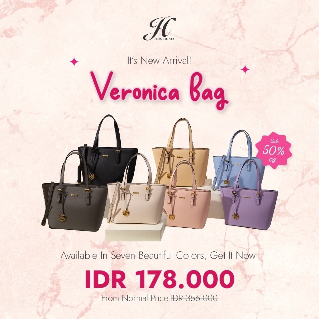 TAS WANITA VERONICA  BAG JIMS HONEY ORIGINAL (FREE EXCLUSIVE BOX)