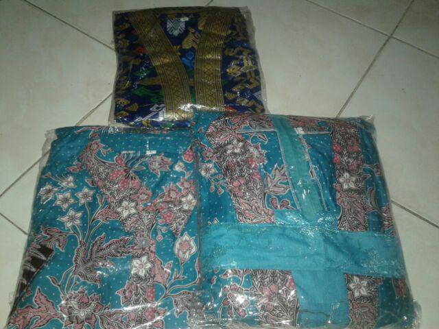 Sarimbit Keluarga/ Family Batik Rok N Blus Wanita Span Panjang Santika Prodo Biru