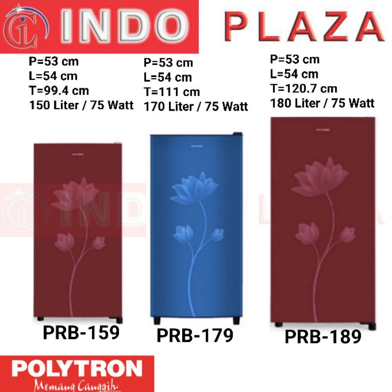 KULKAS POLYTRON 1 PINTU PRB-159 / 179 / 189