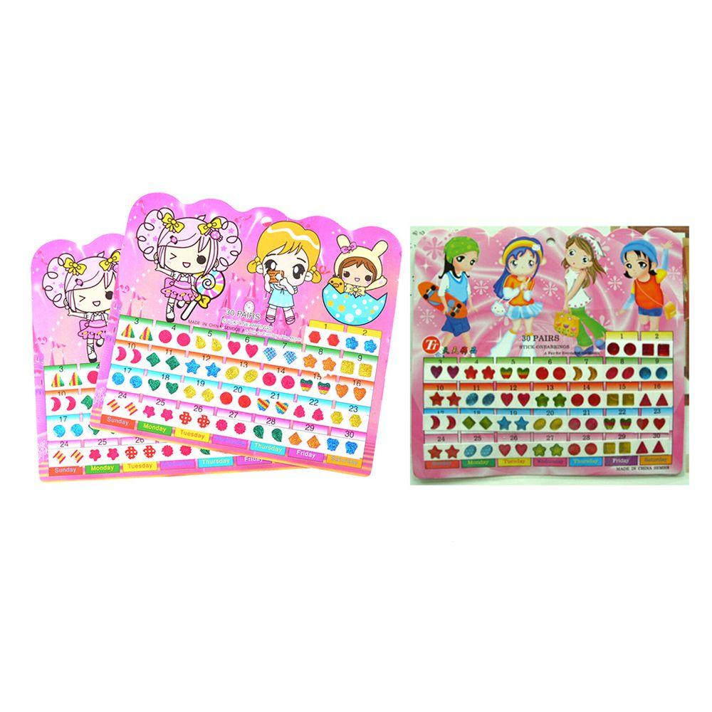 R-flower 2 Lembar / 120PCS Stiker Kristal Motif Kartun Anti Air Untuk Hadiah Anak Perempuan