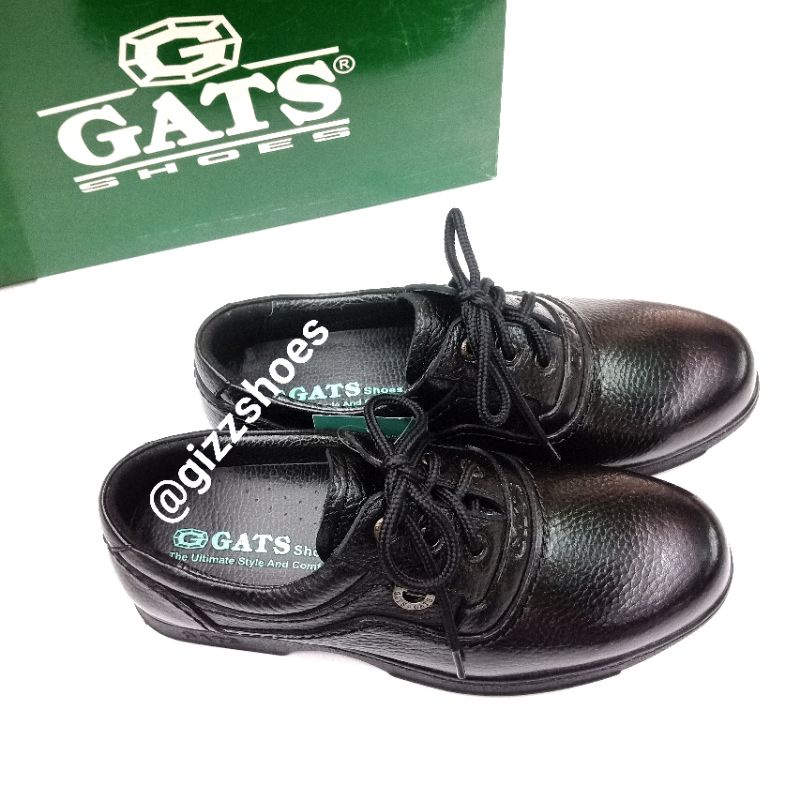 Gat's MD 3506 Sepatu Slip On Pantofel Pria Cowok Laki-laki Kulit Asli 100% Murah Gats Tali Hitam Bla