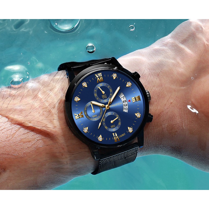 SANGCAKRA COD - Jam Tangan Pria FNGEEN Model Terbaru 2023 Olahraga Stainless Steel Original Tahan Air Watch + GRATIS BOX - J31