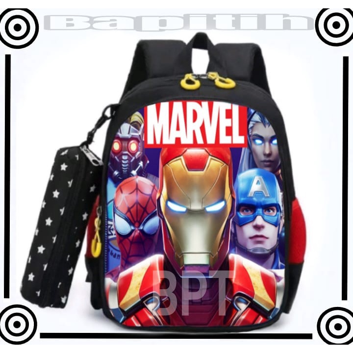 BPT Tas Ransel Anak Sekolah SD Laki Laki Spiderman Captain America Kode 1358 065 Perempuan Unicorn LOL