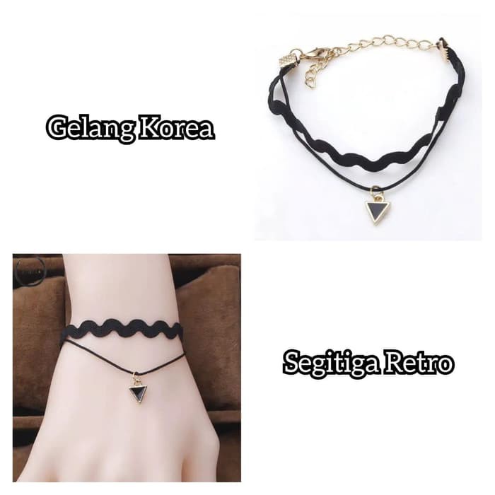 Gelang Korea Segitiga Retro Multi Layer