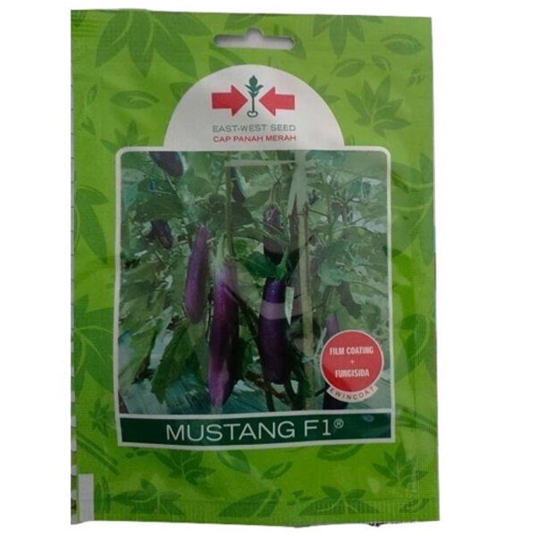 Benih Bibit Terong Ungu Mustang F1 400 Biji Terung Panjang Panah Merah
