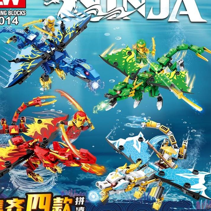 lego ninjago dragon naga besar + sayap + figure ninja robot LW1014 superhero avengers marvel naruto